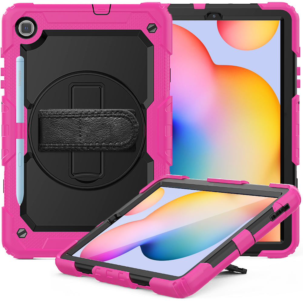 Tough Strap Built-in Screen Protector Galaxy Tab S6 Lite Case Multi-functional