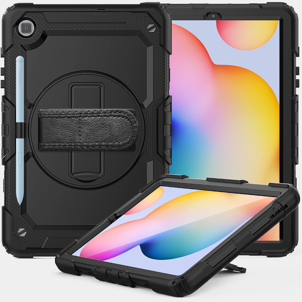 Tough Strap Built-in Screen Protector Galaxy Tab S6 Lite Case Multi-functional