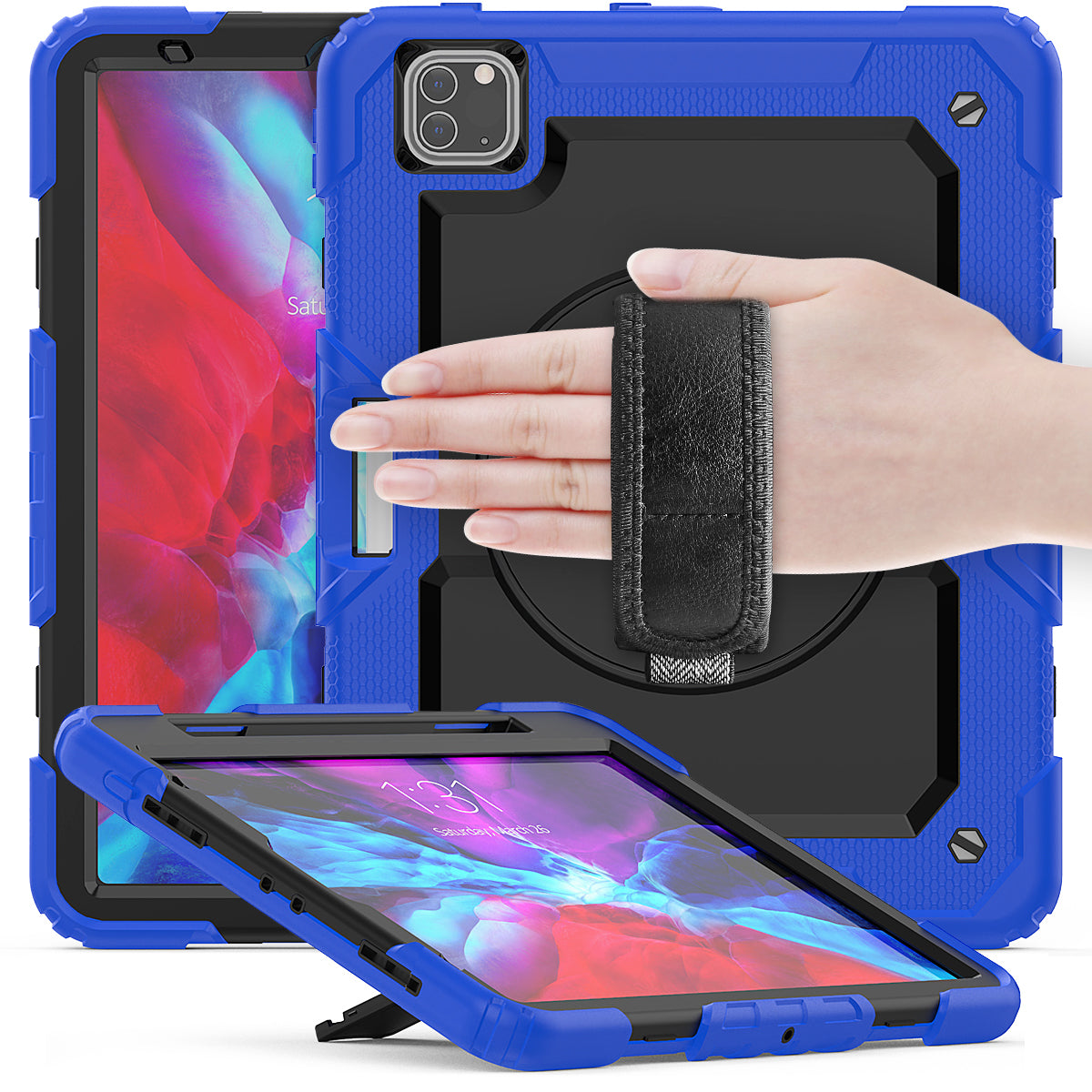 Tough Strap Built-in Screen Protector iPad Pro 11 (2018) Case Multi-functional