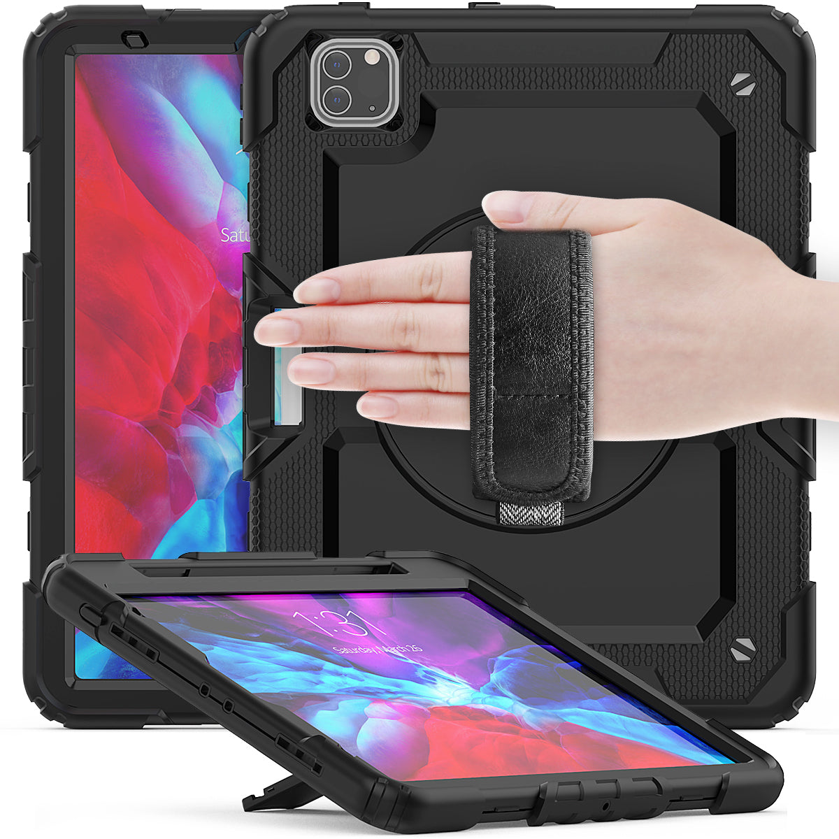 Tough Strap Built-in Screen Protector iPad Air 5 Case Multi-functional