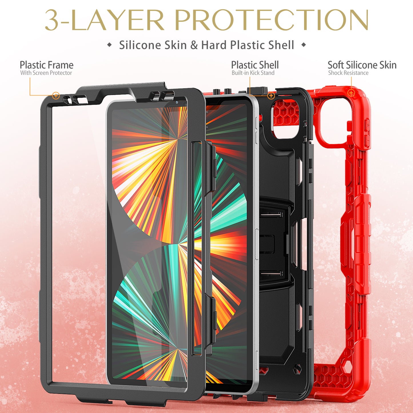 Kickstand Built-in Screen Protector iPad Pro 11 (2018) Case Shoulder Strap