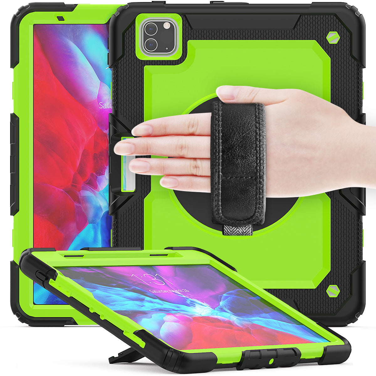 Tough Strap Built-in Screen Protector iPad Air 5 Case Multi-functional