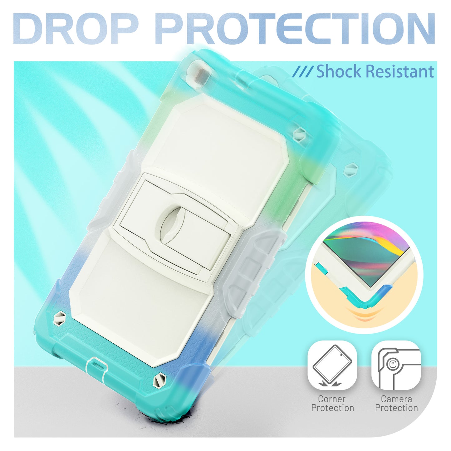 Kickstand Built-in Screen Protector Galaxy Tab A 8.0 (2019) Case Shoulder