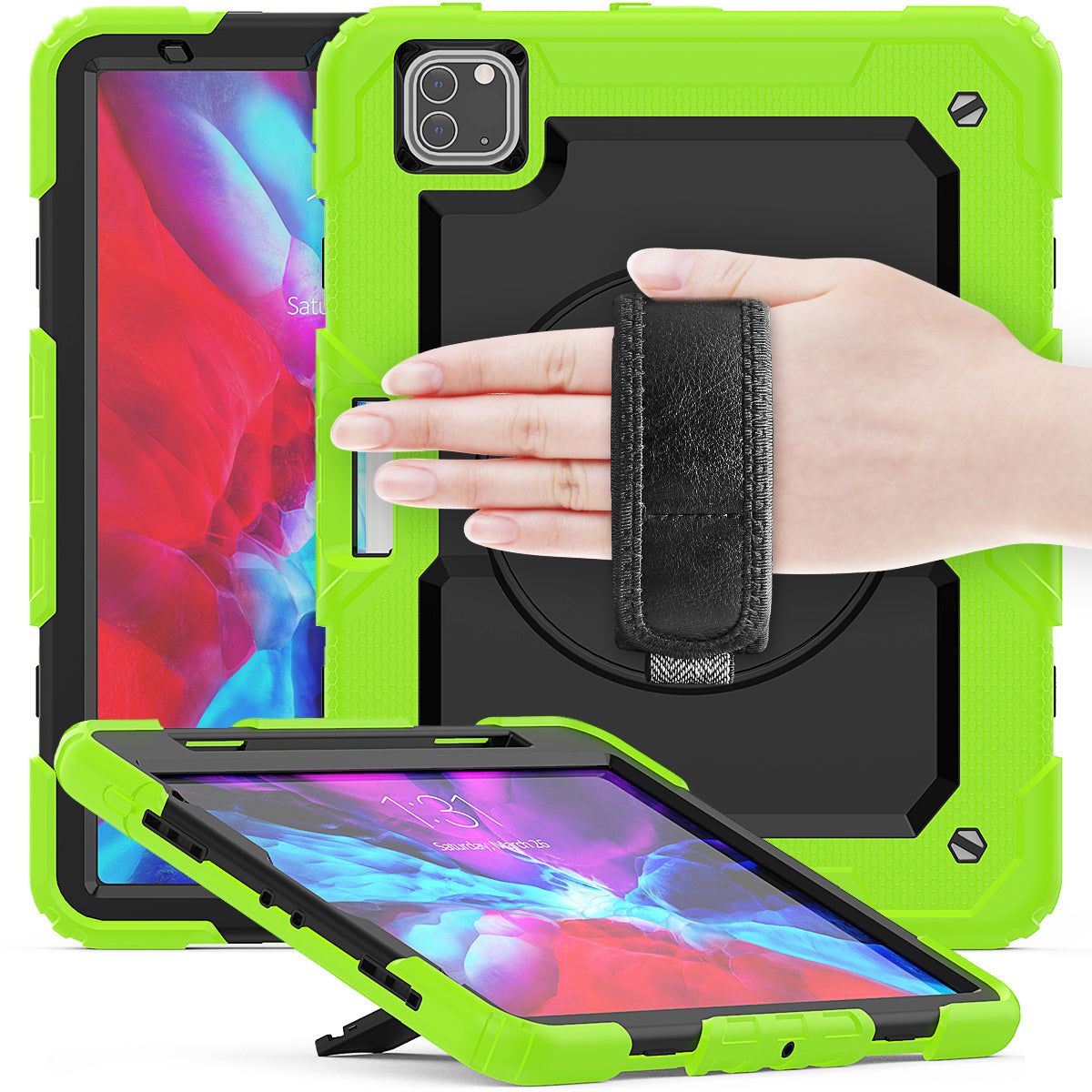 Tough Strap Built-in Screen Protector iPad Air 4 Case Multi-functional