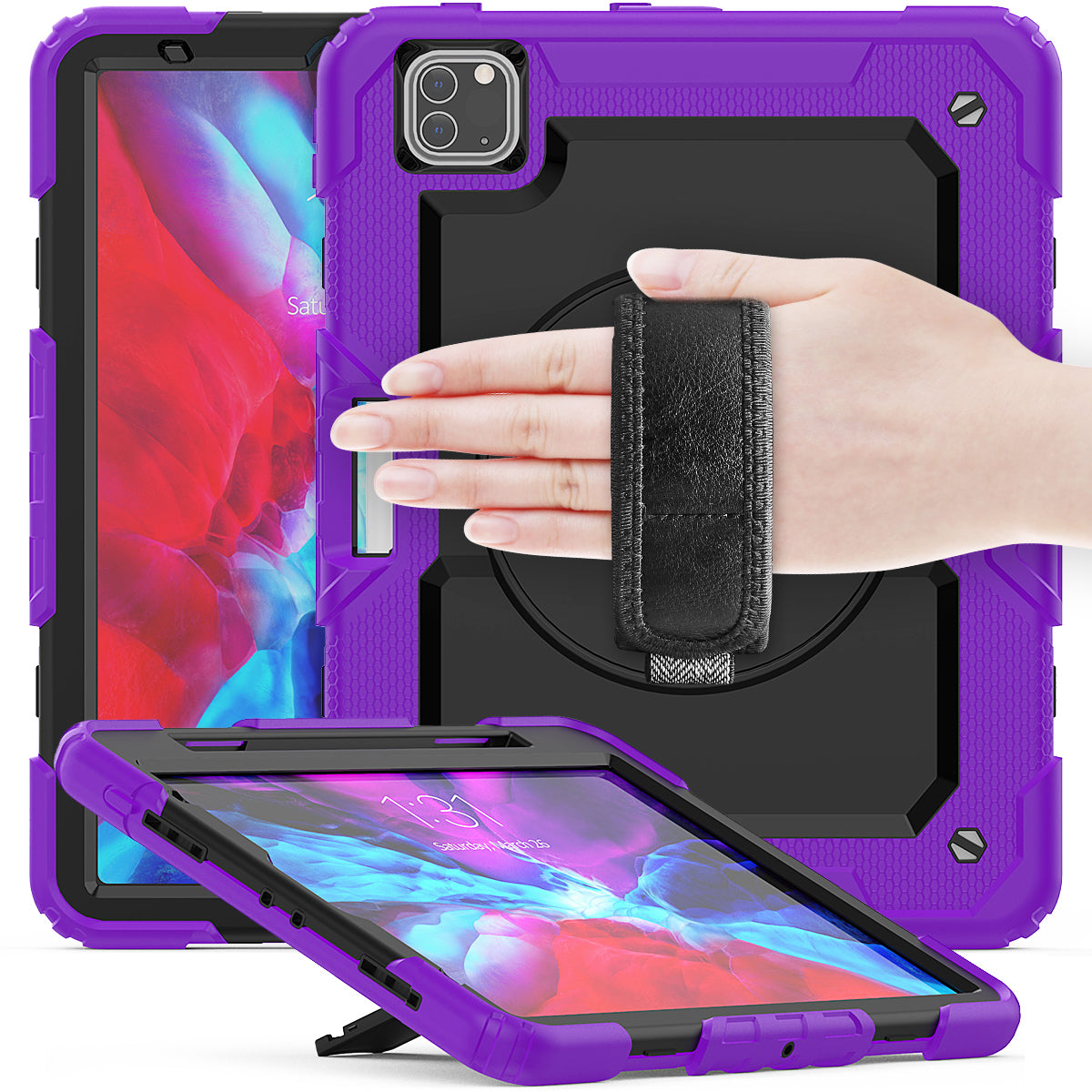 Tough Strap Built-in Screen Protector iPad Air 5 Case Multi-functional