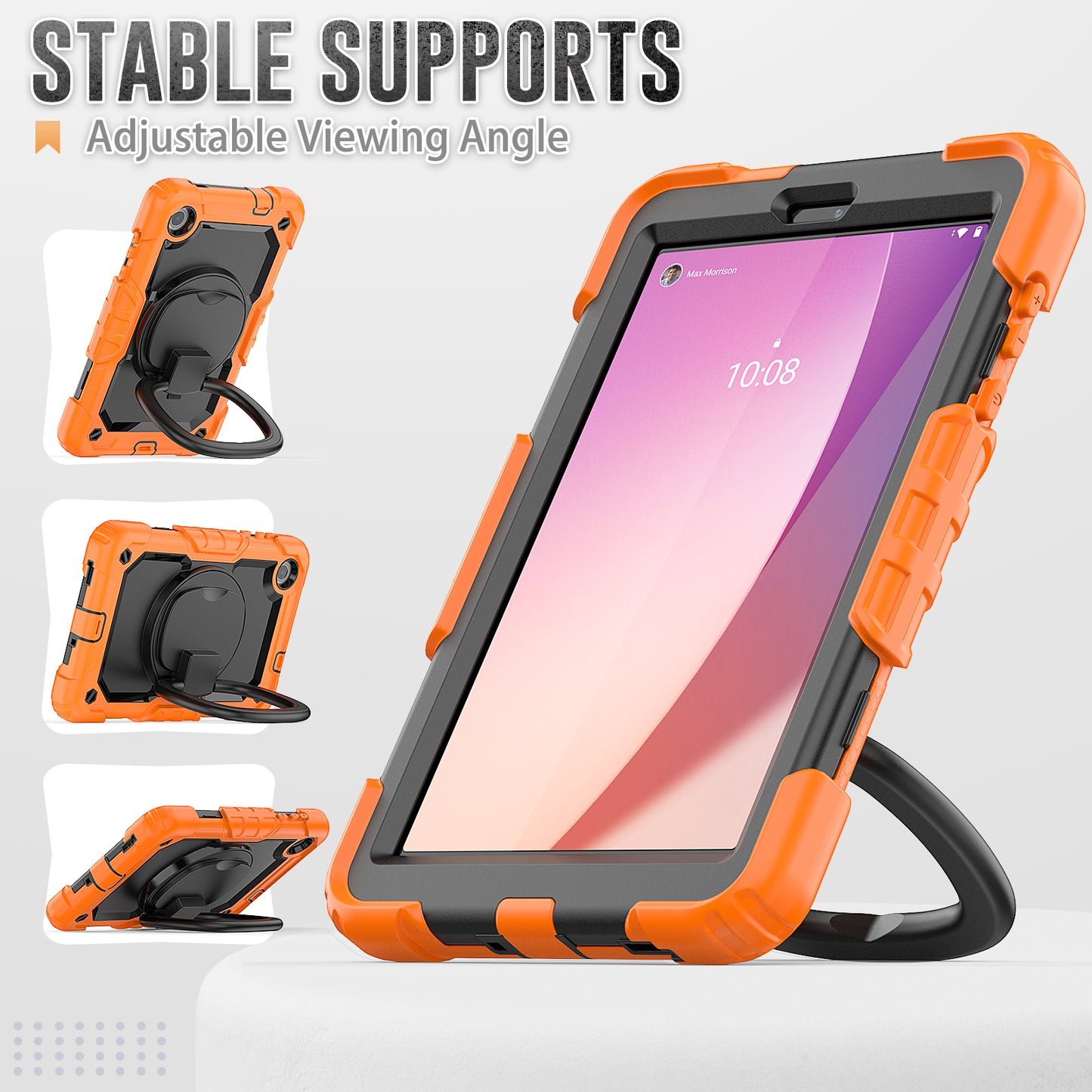 Tough Handle Grip Hook Lenovo Tab M8 FHD (2020) Case Rotatable