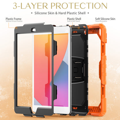 Kickstand Built-in Screen Protector Apple iPad 8 Case Shoulder Strap