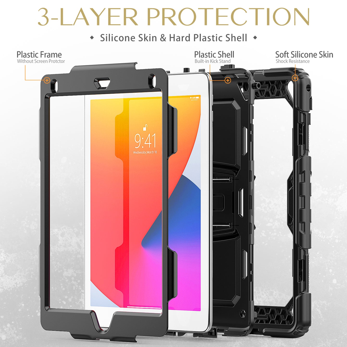 Kickstand Built-in Screen Protector iPad Pro 9.7 Case Shoulder Strap