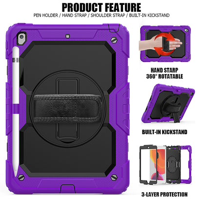 Tough Strap Built-in Screen Protector iPad 7 Case Multi-functional