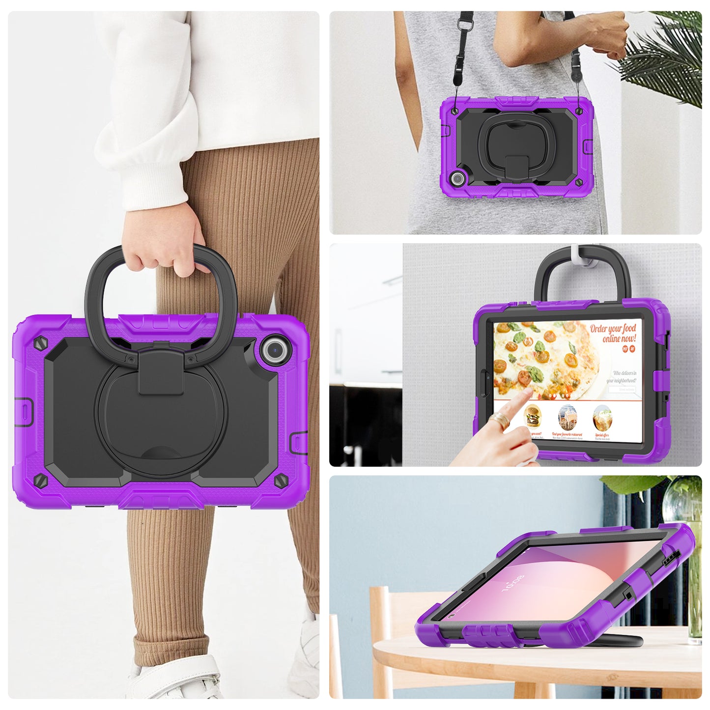 Tough Handle Grip Hook Lenovo Tab M8 HD (2019) Case Rotatable