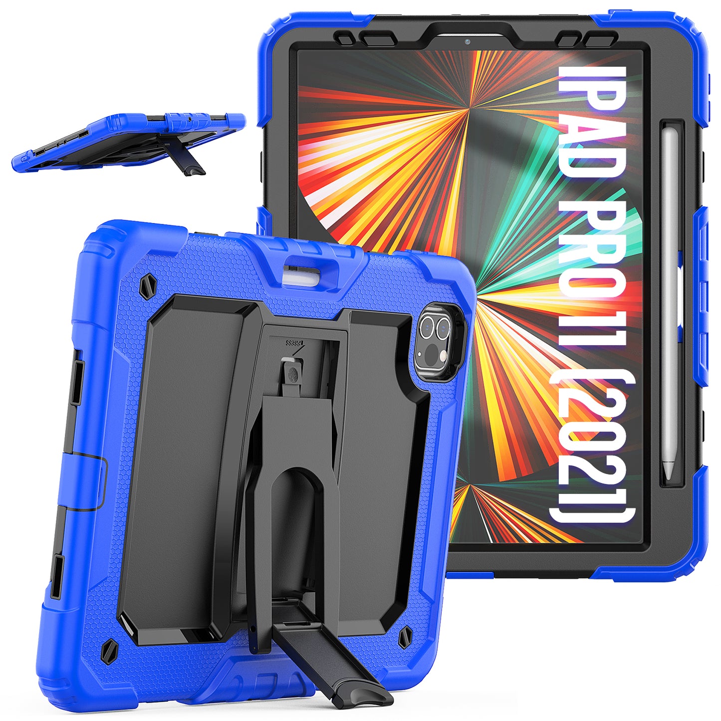 Kickstand Built-in Screen Protector iPad Pro 11 (2020) Case Shoulder Strap