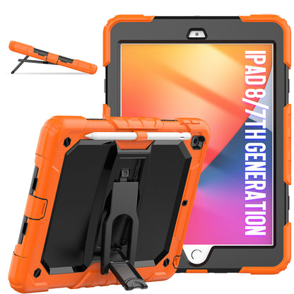 Kickstand Built-in Screen Protector Apple iPad 7 Case Shoulder Strap