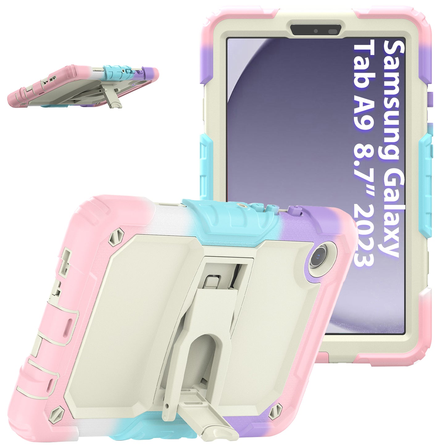 Kickstand Built-in Screen Protector Galaxy Tab A9 Case Shoulder Strap