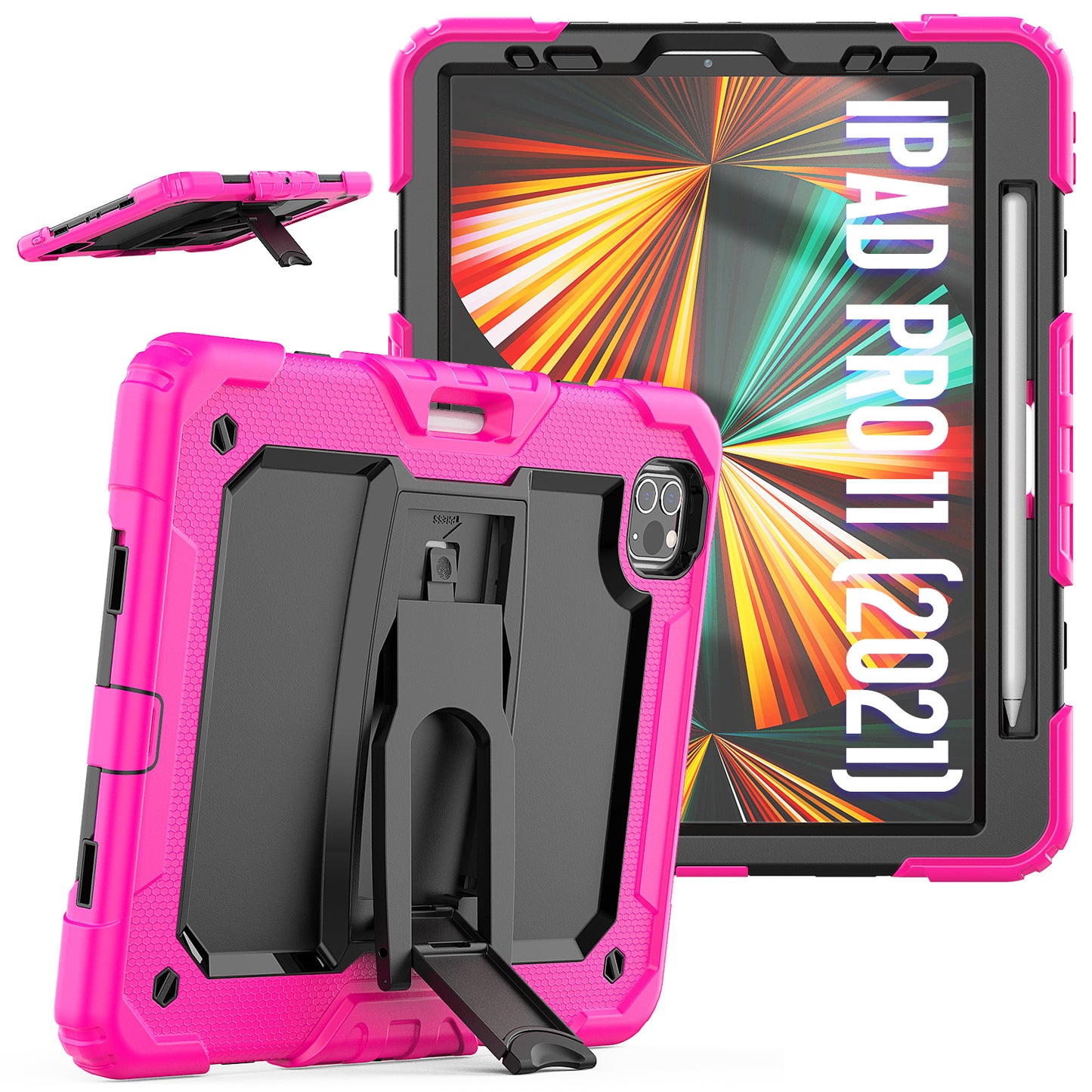 Kickstand Built-in Screen Protector iPad Pro 11 (2022) Case Shoulder Strap