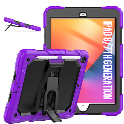 Kickstand Built-in Screen Protector Apple iPad 7 Case Shoulder Strap