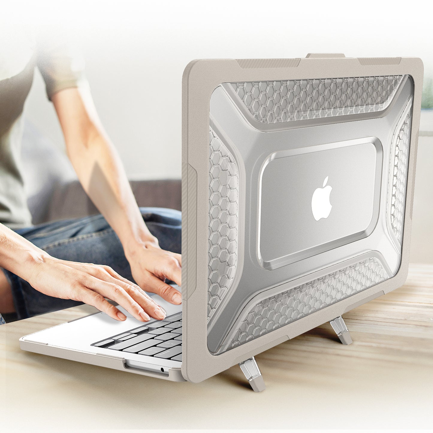 Hive Anti-slip TPU MacBook Air 15.3 A2941 Case Foldable Stand