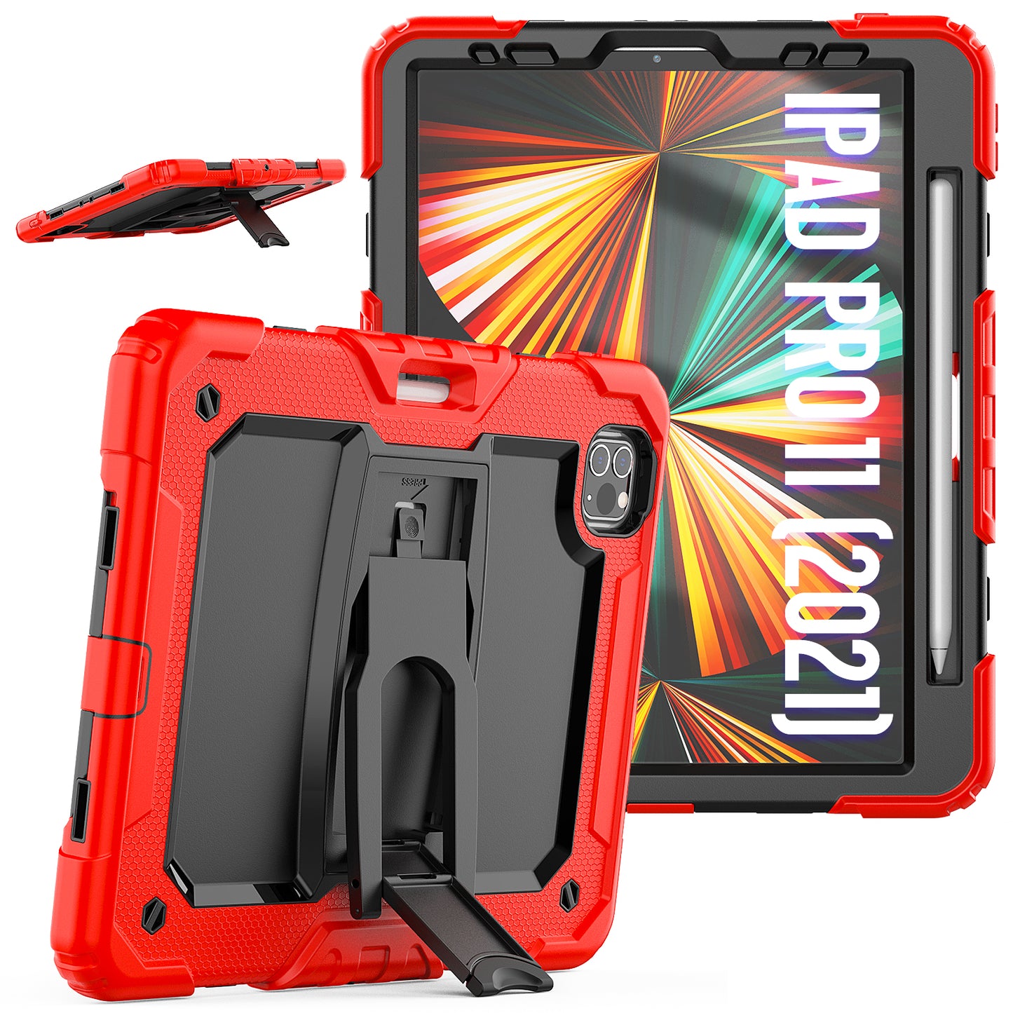 Kickstand Built-in Screen Protector iPad Pro 11 (2021) Case Shoulder Strap