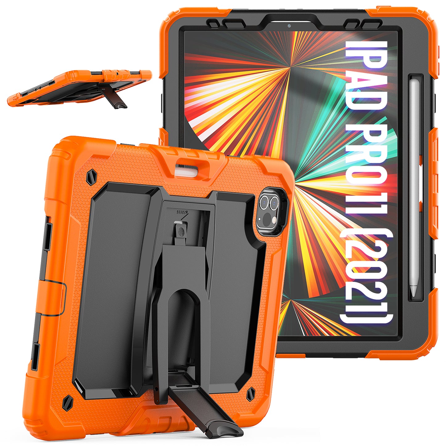 Kickstand Built-in Screen Protector Apple iPad Air 5 Case Shoulder Strap