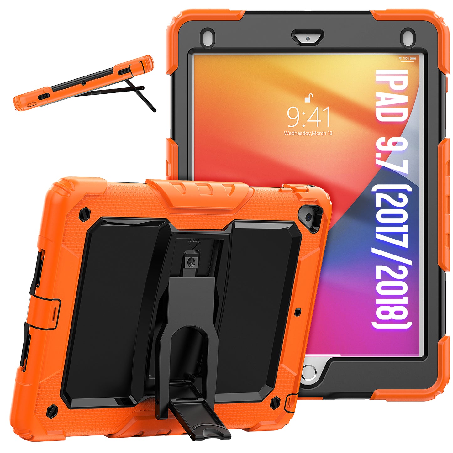 Kickstand Built-in Screen Protector Apple iPad 5 Case Shoulder Strap