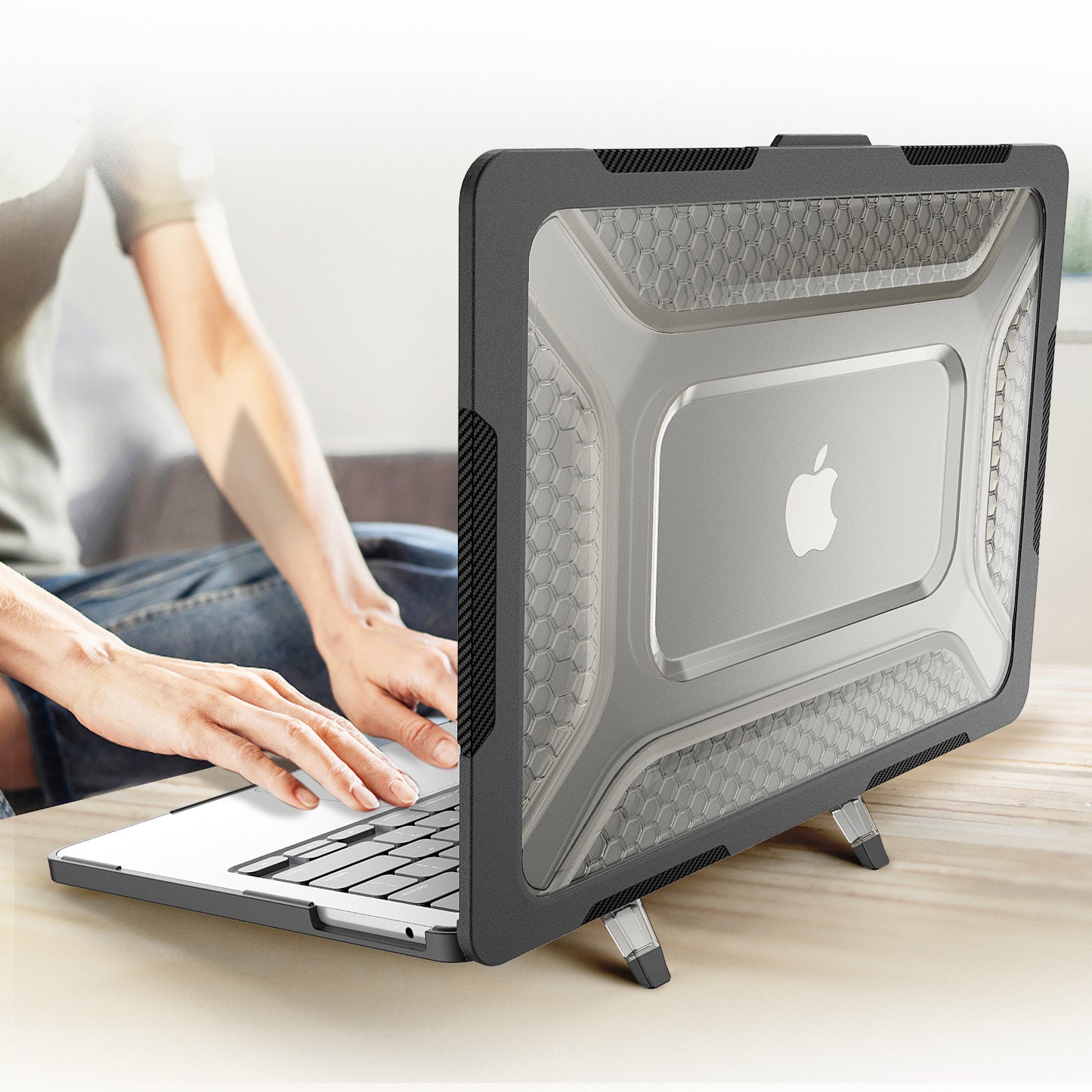 Hive Anti-slip TPU MacBook Air 13.6 A2681 Case Foldable Stand