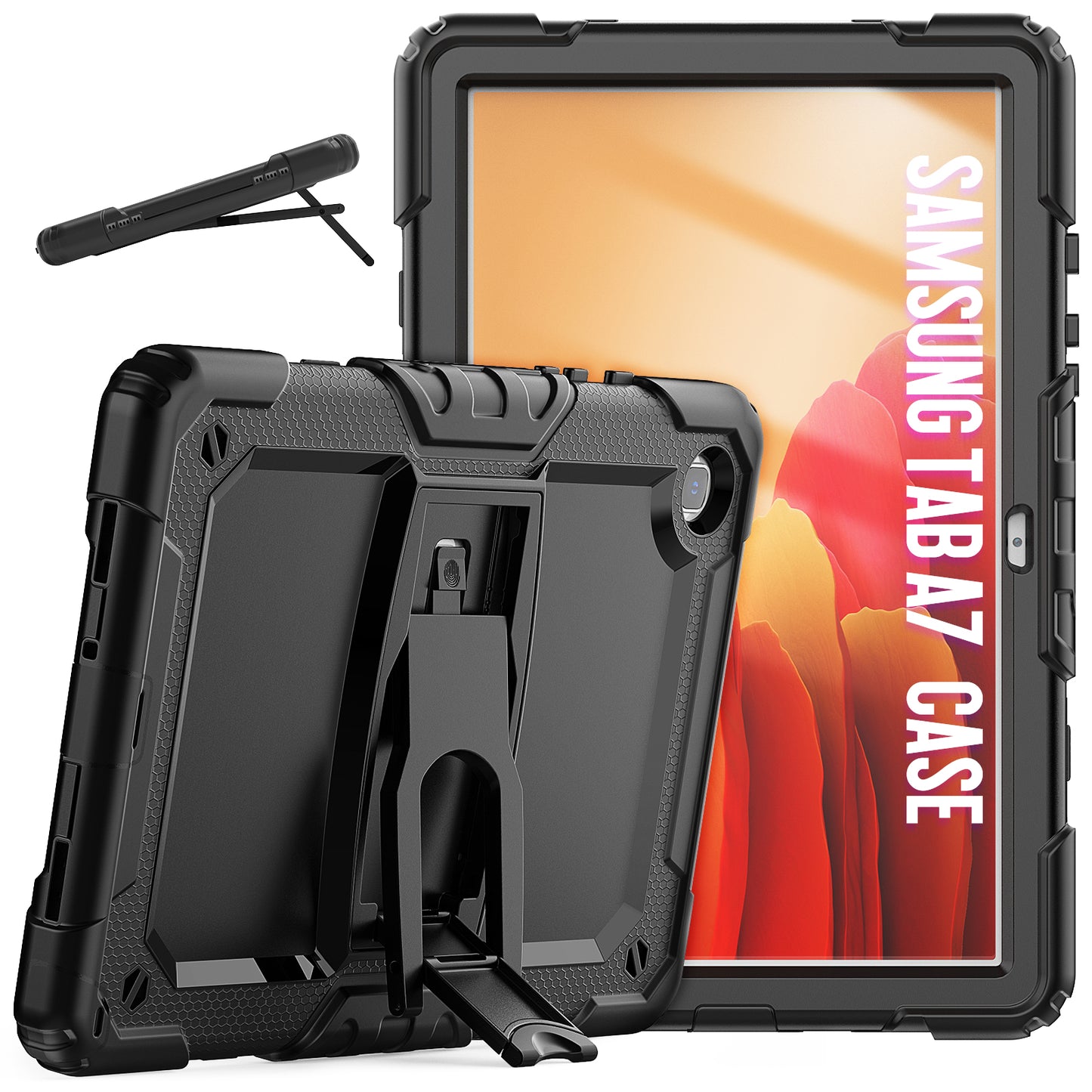 Kickstand Built-in Screen Protector Galaxy Tab A7 Case Shoulder Strap