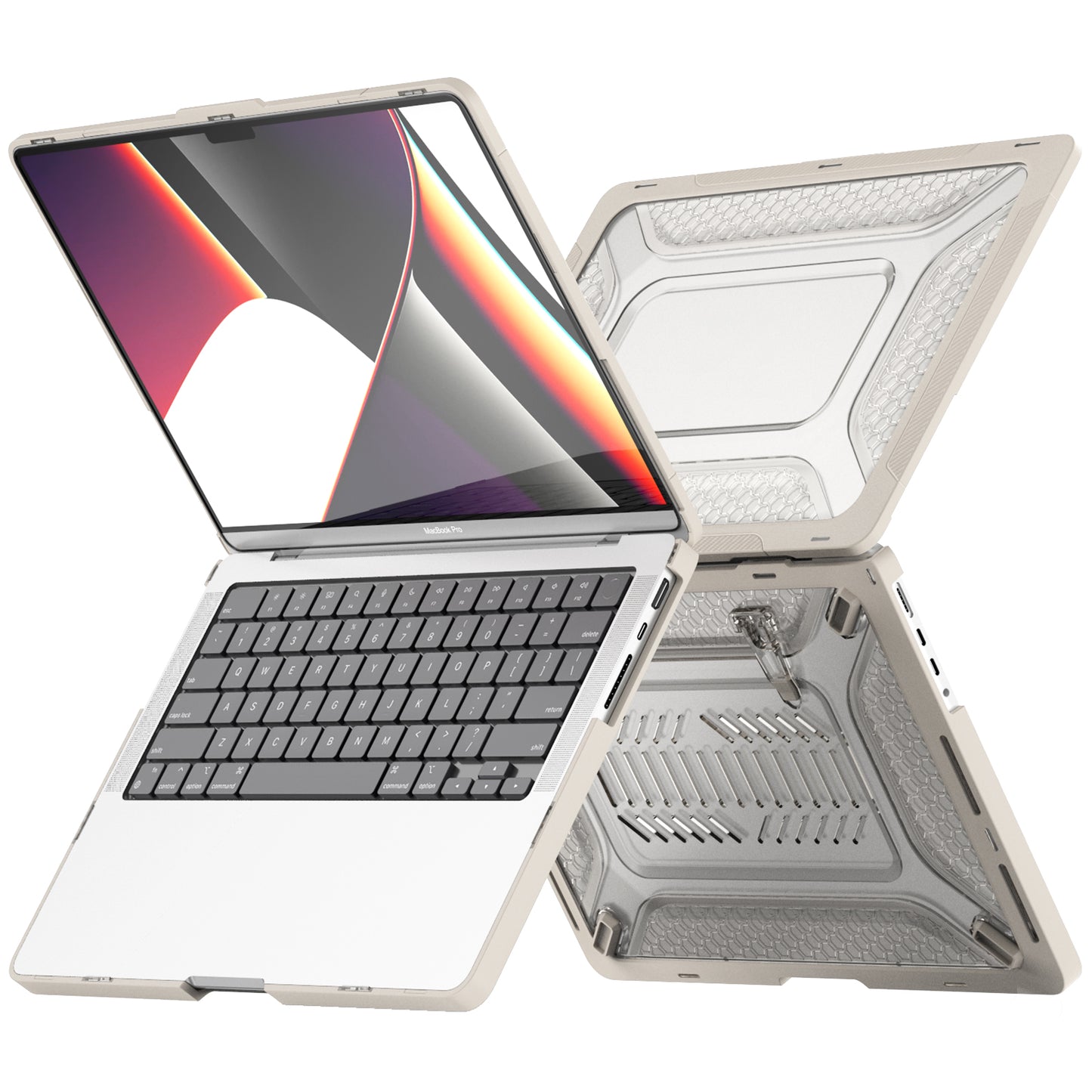 Hive Anti-slip TPU MacBook Pro 14.2 A2442 Case Foldable Stand