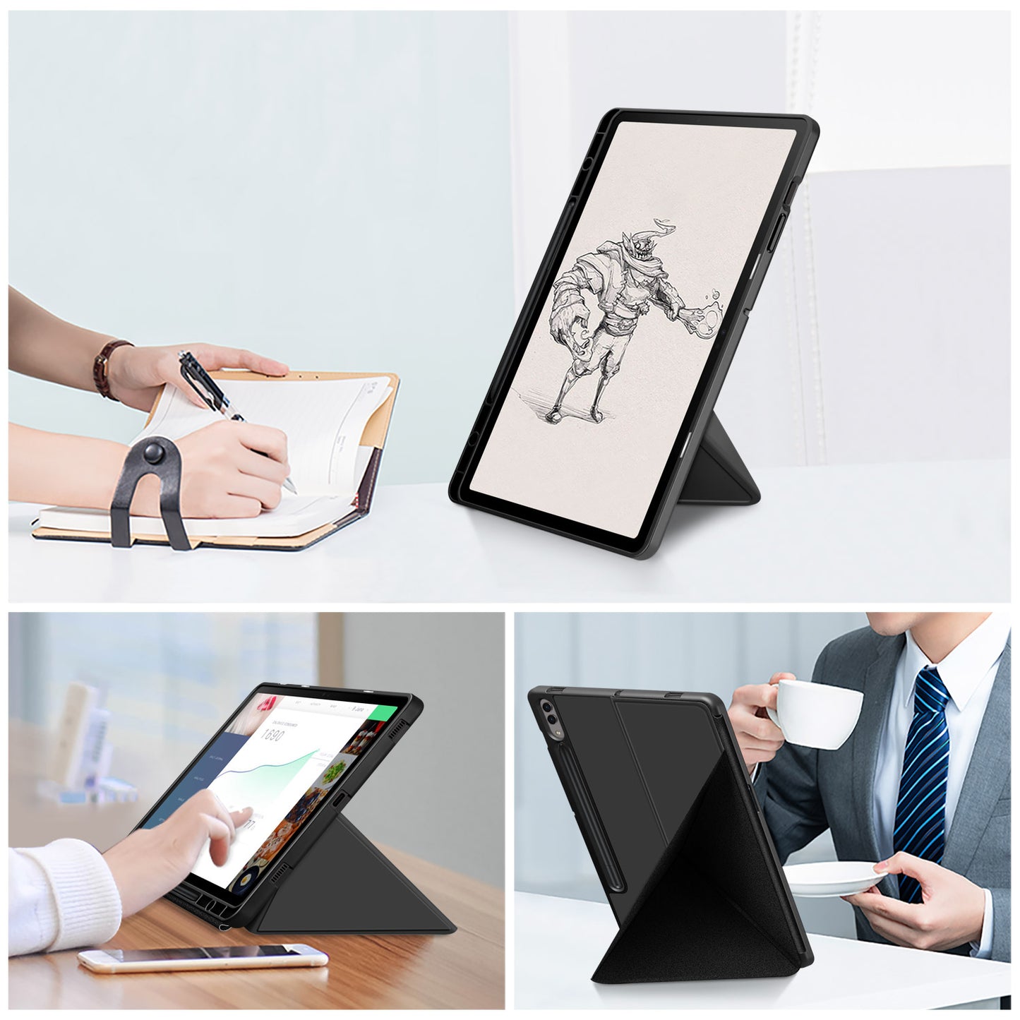 Transformer Stand Soft TPU Leather Samsung Galaxy Tab S9+ Case