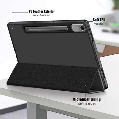 Soft TPU Combo Leather Lenovo Tab P12 (2023) Case Tri-fold Stand