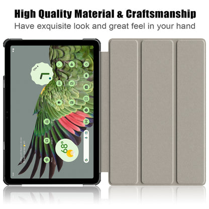 Tri-fold Caster Leather Google Pixel Tablet (2023) Case Hard Shell