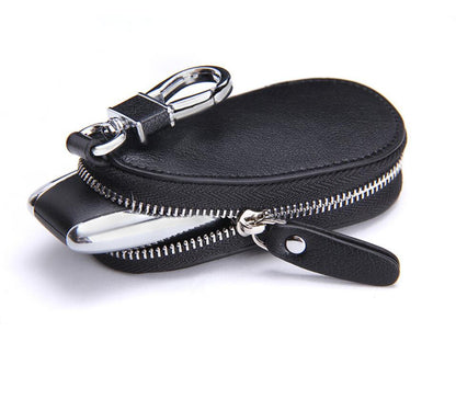 Men's Genuine Leather Keychain Car Bag Fashion Casual Zipper