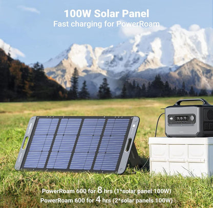 100W Portable Solar Panel Foldable Kickstand Smart Sunlight