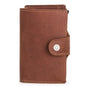 Men's Genuine Leather Business Card Case RFID Anti theft Brush Automatic Fold Box