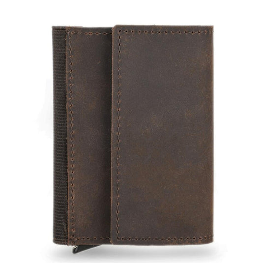 Men's Genuine Leather Business Card Case RFID Anti Theft Swipe Fashion Automatic