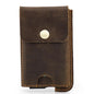 Men's Genuine Leather Business Card Case RFID Anti Theft Brush Automatic Casual Fashion