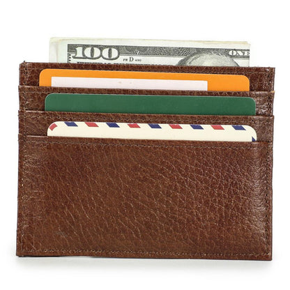 Men's Genuine Leather Wallet Money Clip RFID Anti-theft Swipe Universal Business