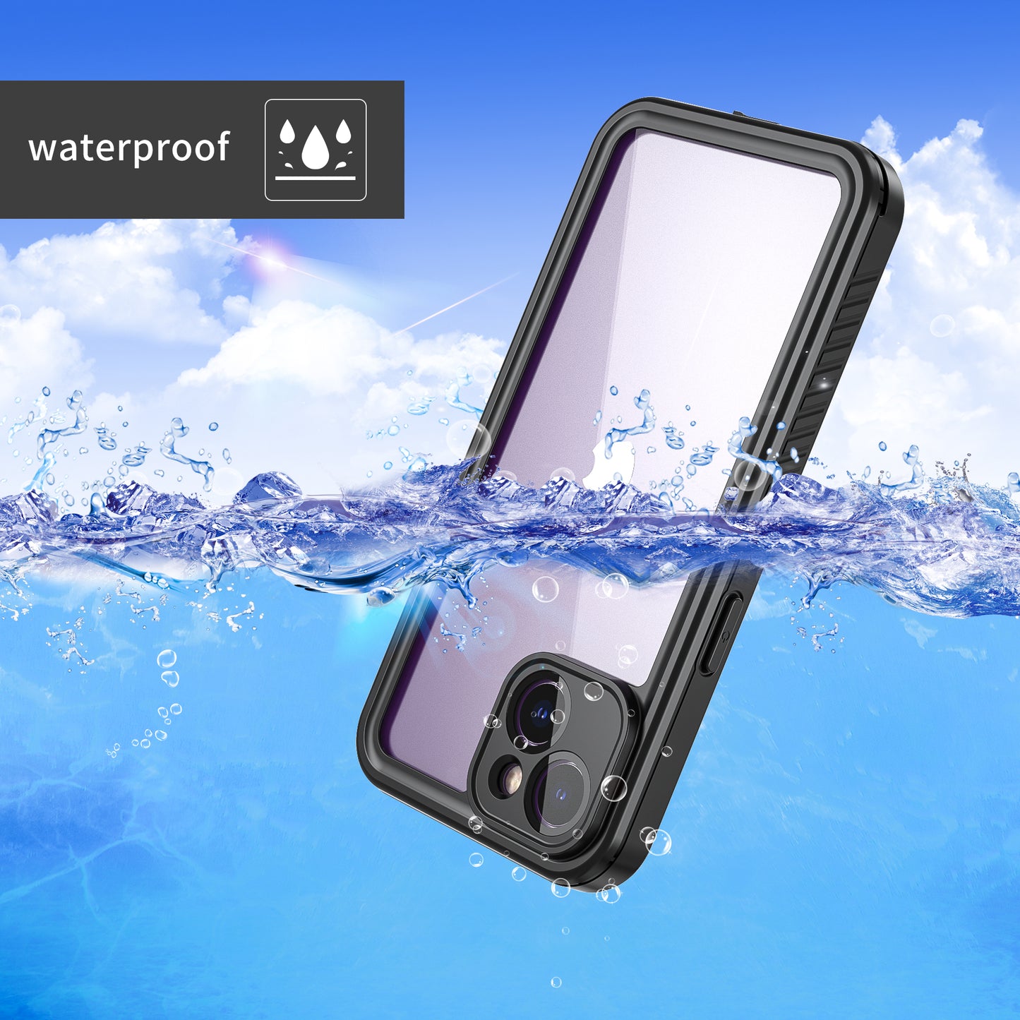 Twill Swimming IP68 Waterproof Apple iPhone 14 Case Bumper Combo