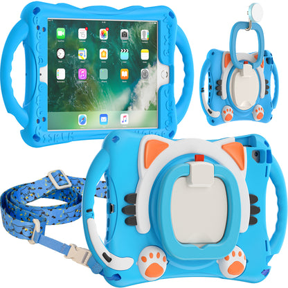 Stereoscopic Cat Apple iPad Air 1 Case Kids Rotating Handle Grip