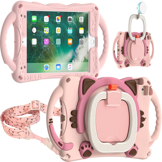 Stereoscopic Cat Apple iPad Mini 1 Case Kids Rotating Handle Grip