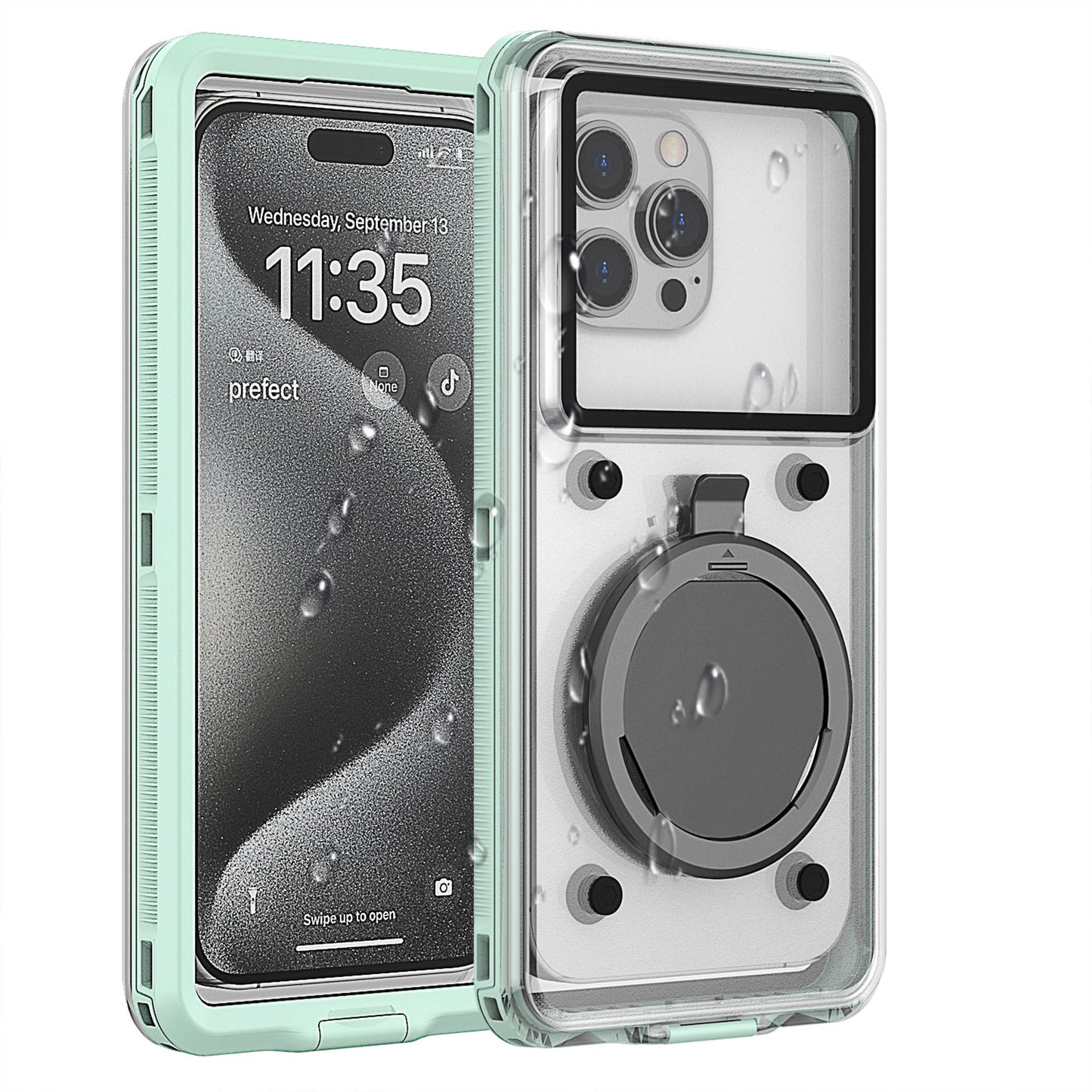 Ultramarine Technology 10m Waterproof Phone Case with Built-In Stand & Direct Charging Port