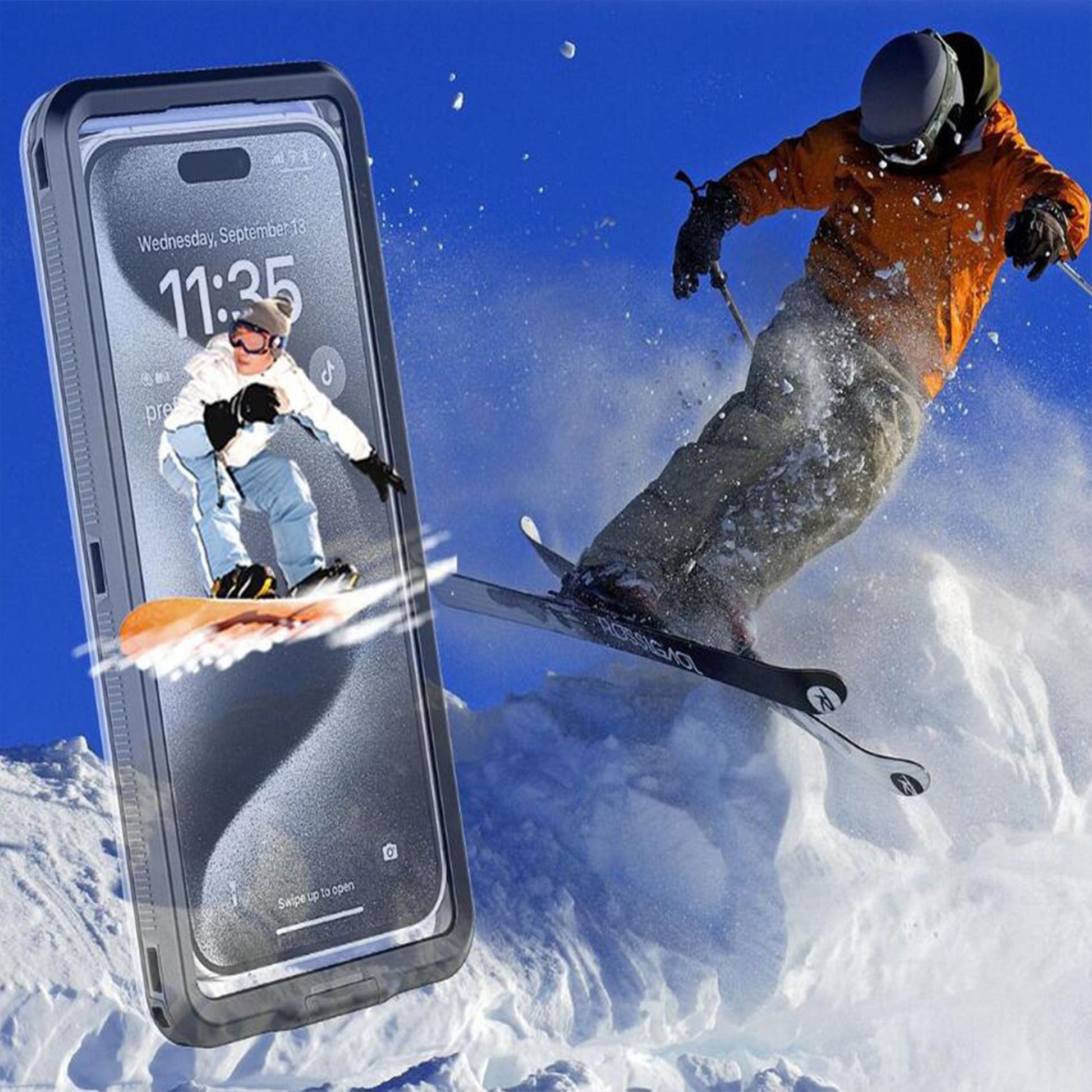 Ultramarine Technology 10m Waterproof Phone Case with Built-In Stand & Direct Charging Port