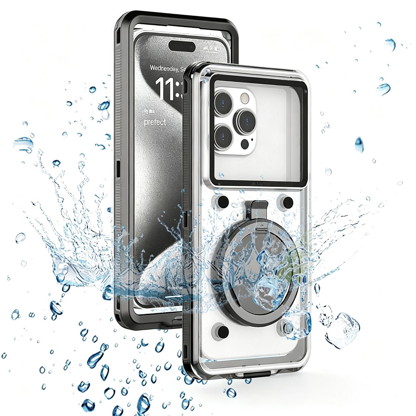 Ultramarine Technology 10m Waterproof Phone Case with Built-In Stand & Direct Charging Port