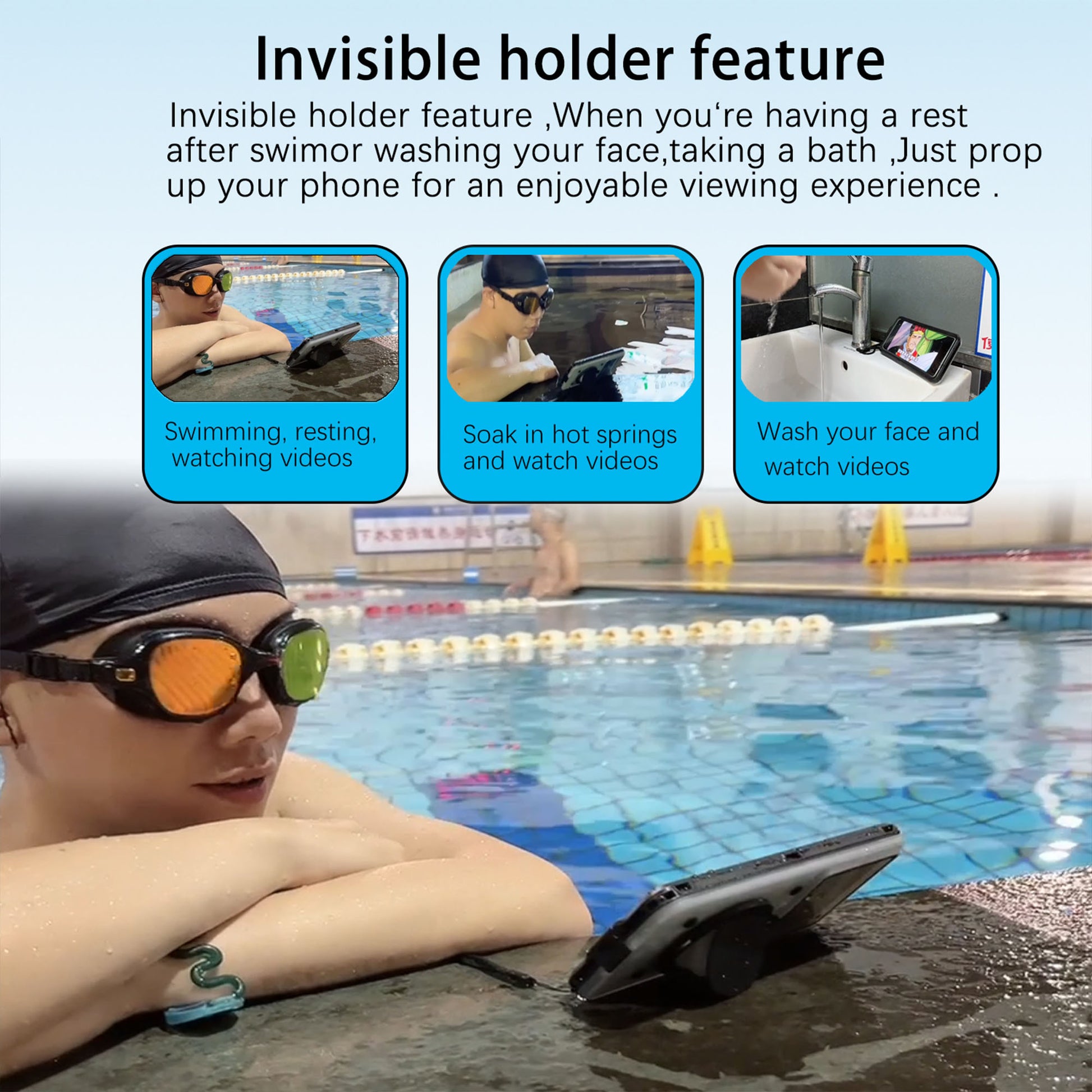 Ultramarine Technology 10m Waterproof Phone Case with Built-In Stand & Direct Charging Port