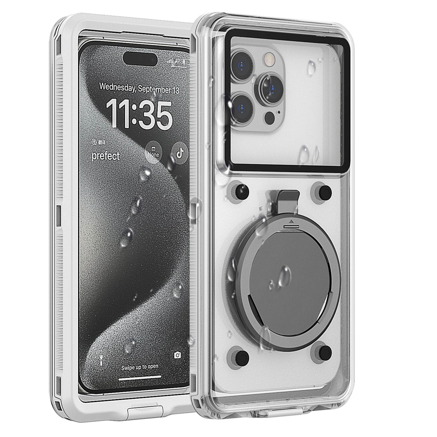 Ultramarine Technology 10m Waterproof Phone Case with Built-In Stand & Direct Charging Port