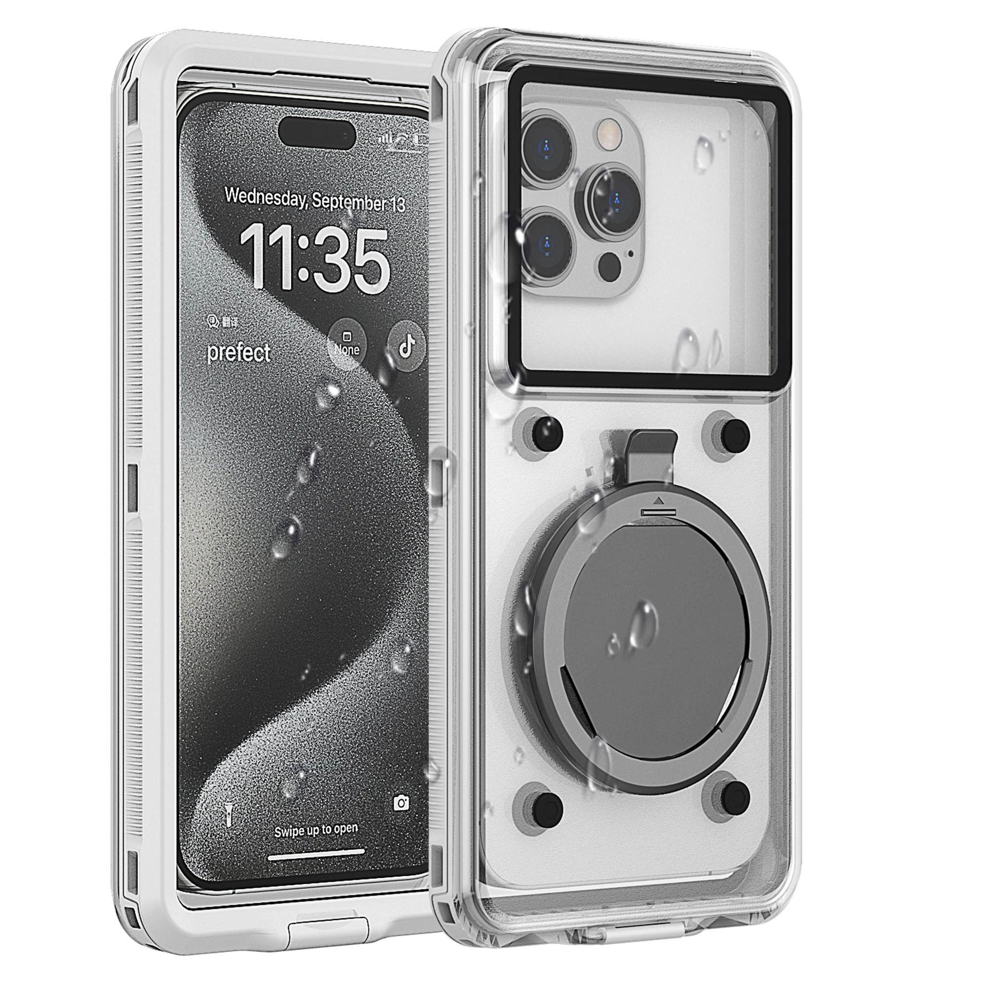 Ultramarine Technology 10m Waterproof Phone Case with Built-In Stand & Direct Charging Port