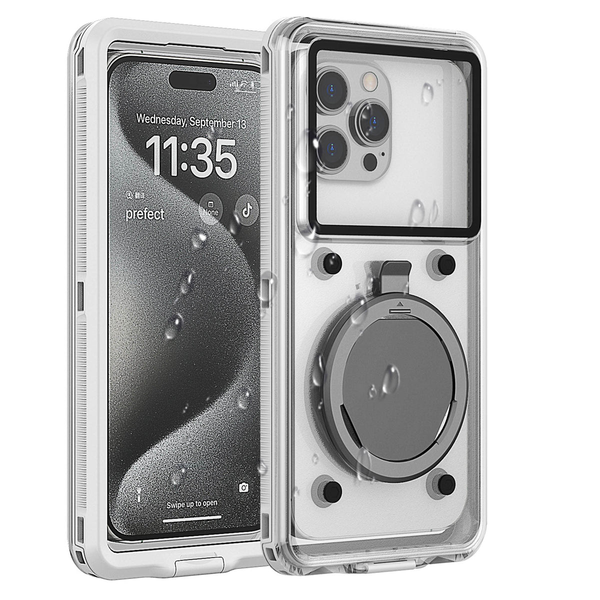 Ultramarine Technology 10m Waterproof Phone Case with Built-In Stand & Direct Charging Port