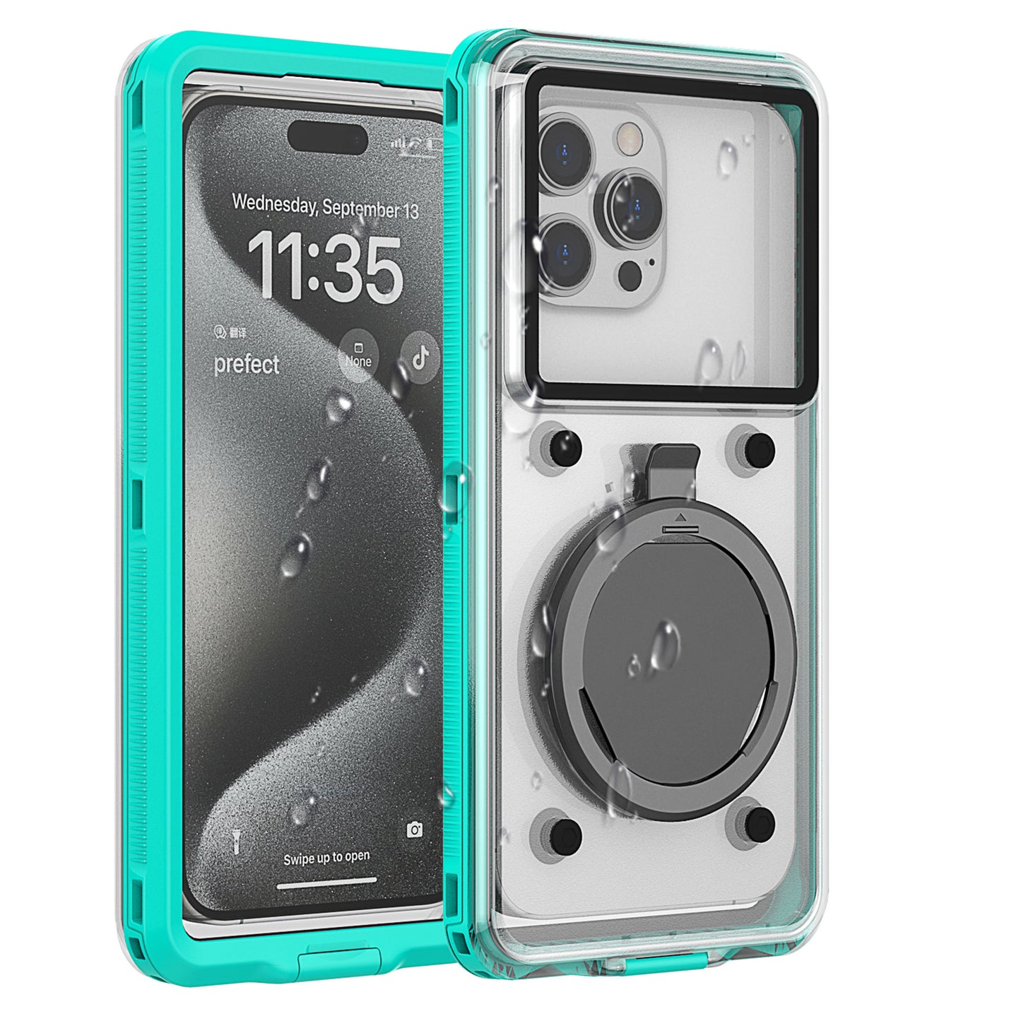 Ultramarine Technology 10m Waterproof Phone Case with Built-In Stand & Direct Charging Port