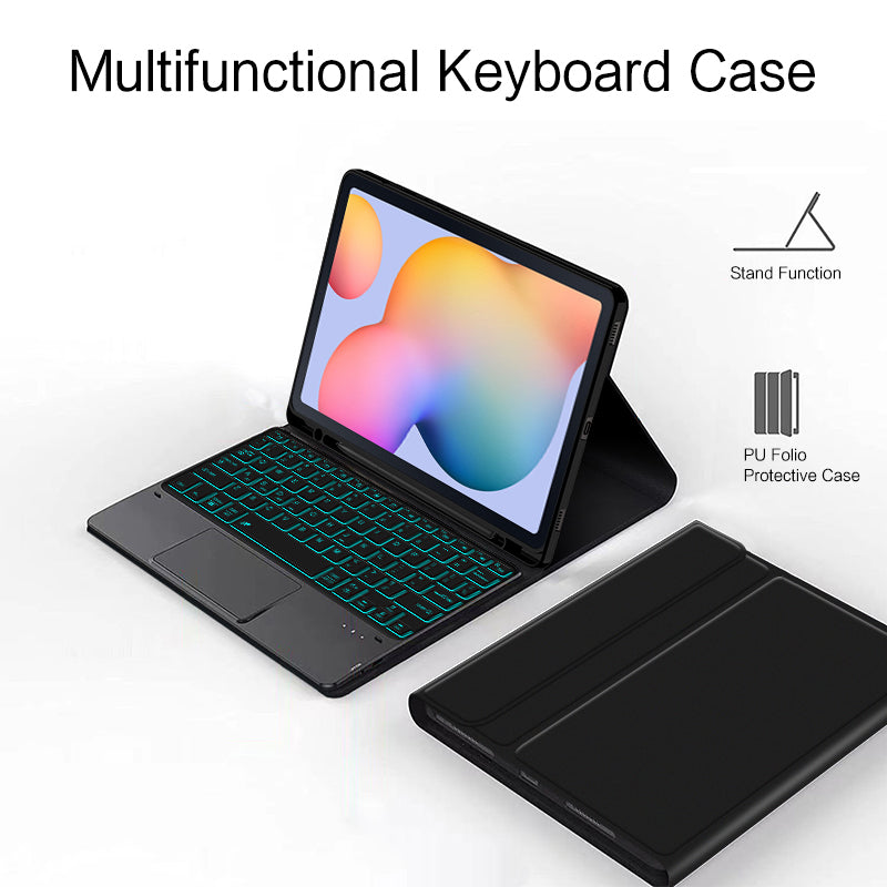 Voltage Slim Backlit Touchpad Keyboard Galaxy Tab S6 Lite Case Magnetic