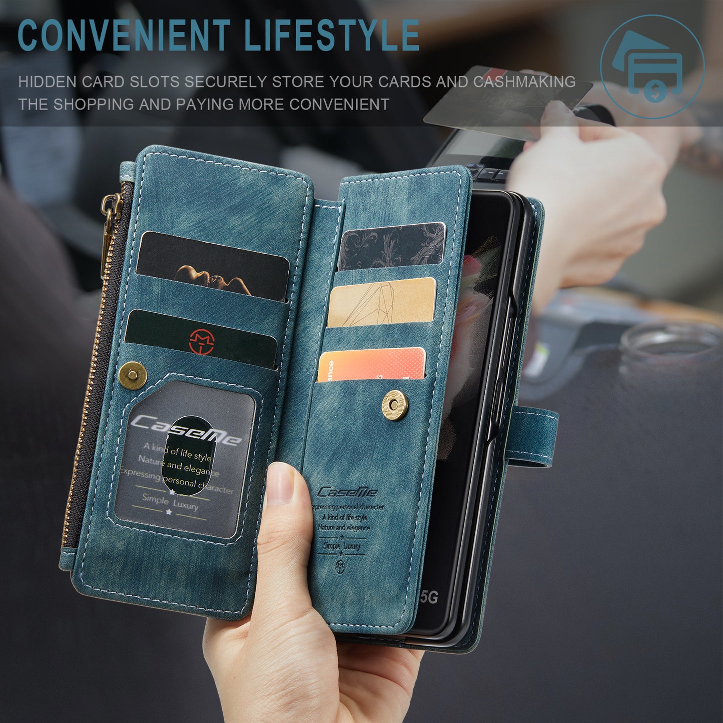 Multi-card Hand Strap Samsung Galaxy Z Fold3 Case Double Fold Stand