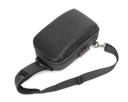 Men's Oxford Fanny Pack Chest Bag Tablet Anti-theft Waterproof USB Charging Diagonal Span