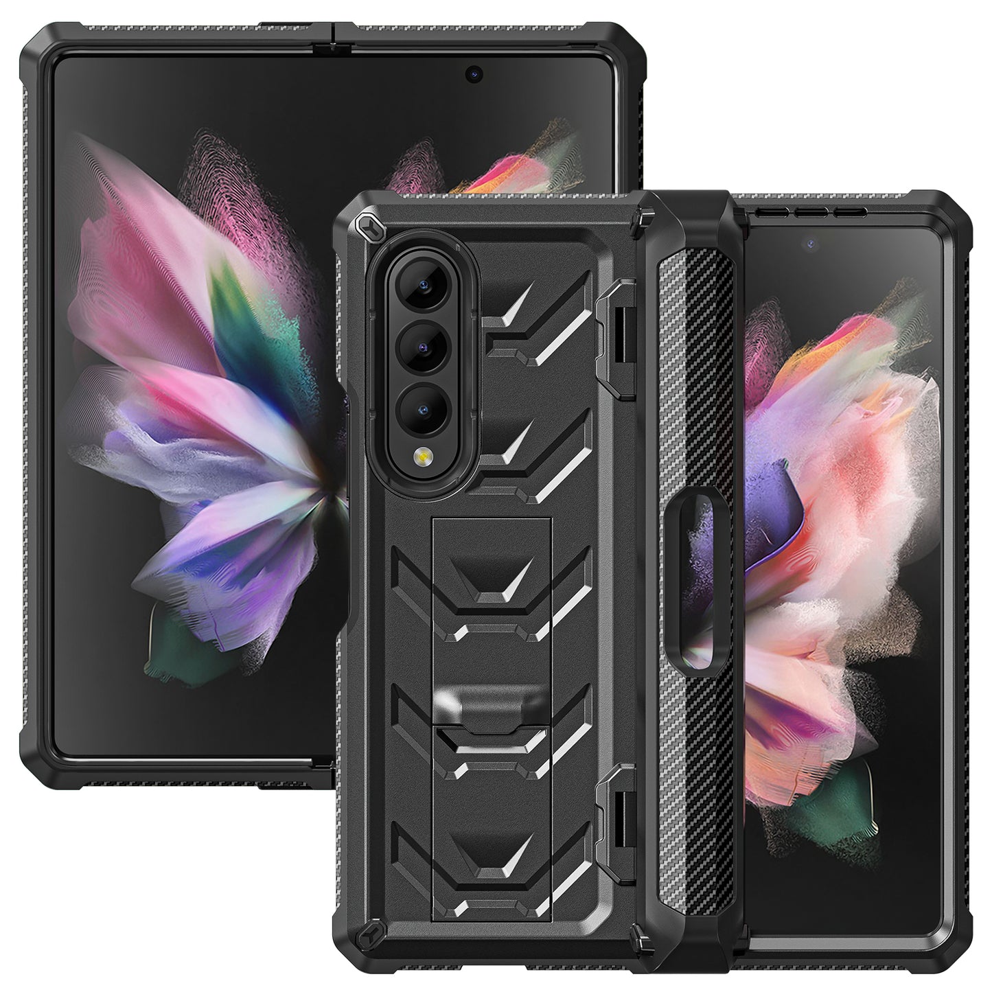 Mech King Samsung Galaxy Z Fold3 Case Rugged Mul-angele Kicktand